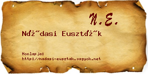 Nádasi Euszták névjegykártya